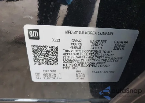 2023 Chevrolet Trailblazer Fwd Lt из США, поврежденный, VIN KL79MPSLXPB210502